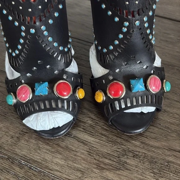 [Gucci] Black Lika Bejeweled Studded Toe Stiletto Heels Women’s EU/IT 36 / US 6 - Picture 9 of 13